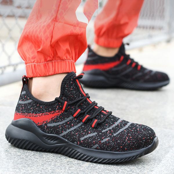 

safety shoes men work boots comfortable and breathable steel toe industrial boots shoes mb275, Black