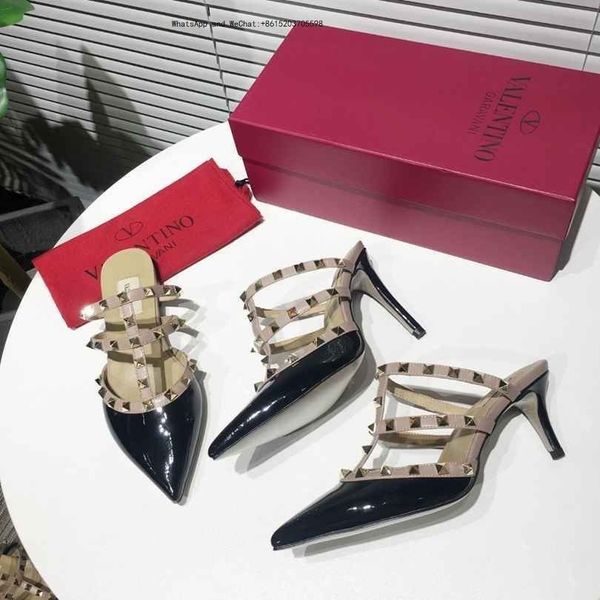 

Дизайнер Женская обувь дамы сексуальные высокие каблуки 9 см качество кожа мода лето сандалии ремень заклепки женские