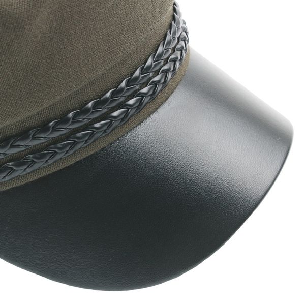 

women hat elegant navy knitted casual buttons joker streetwear beret fashion rope ladies autumn winter retro leather cap #l20, Blue;gray