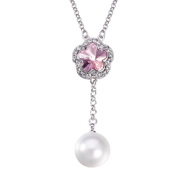 

wedding party beaded pearl gift woman lady diamond jewelry necklaces for bride acting initiation graduation cde-1026, Silver