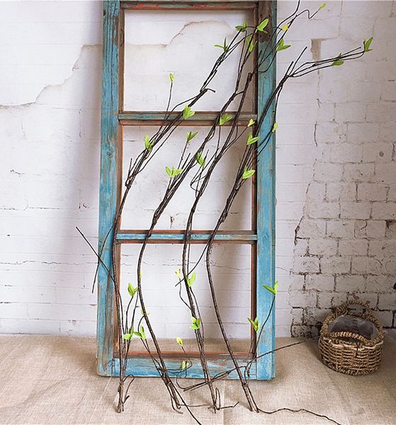 

real looking slim dead wood branch with leaves fake tree rattan kudo artificial plant vine for wedding decoration diy wreath