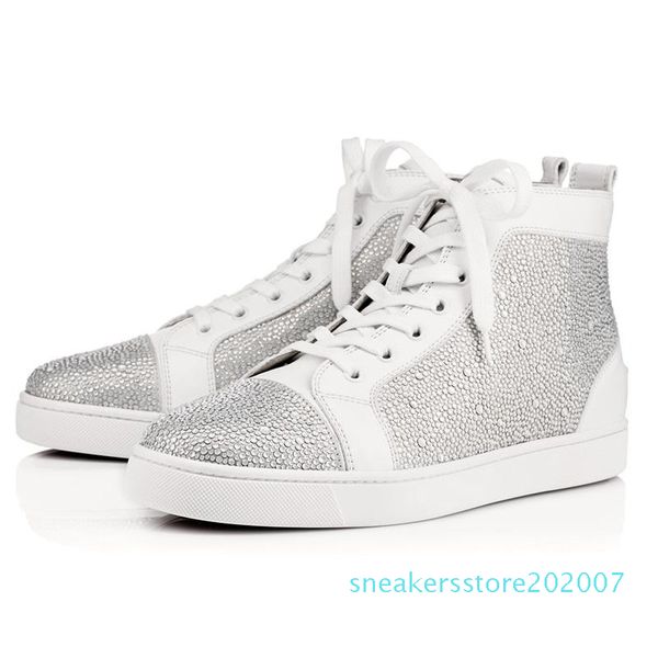 

ace designer brand red bottom studded spikes flats shoes men women fashion high cut multicolor party lovers casual shoes s07 r08