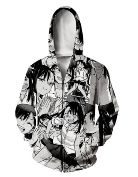 

2019 fashion anime please dont bully me nagatoro 3d printed hoodies women men pullovers outerwear casual hip hop a362, Black