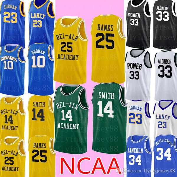

ncaa 25 carlton banks jersey magic 33 johnson college basketball jersey stitched logos s- yellow green, Black