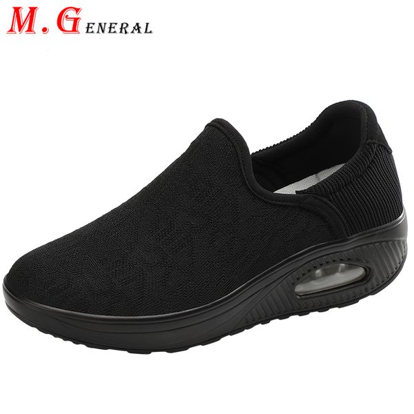 

plus size sport shoes woman summer platform sneakers air women's black sports shoes female mesh running shoe flat mother shoe q7