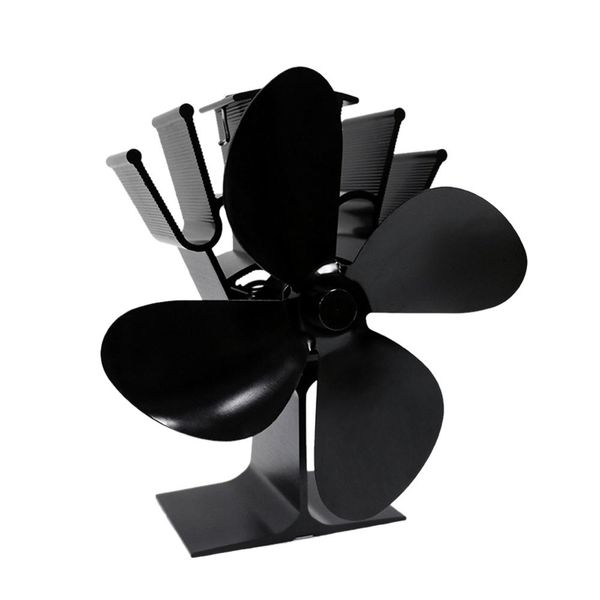 

powered stove fan 4 blade wood stove fans aluminium silent eco-friendly for wood log burner fireplace