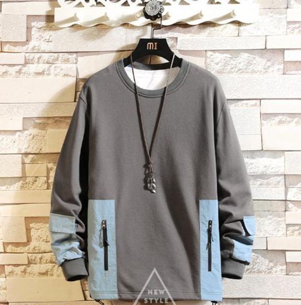 

hoodies fashion long sleeve pullover zipper sweatshirts crew neck panelled pocket female clothing loose women designer, Black