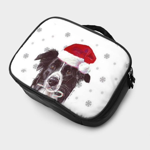 

noisydesigns border terrier christmas printing women make up cosmetic bags big capacity men wash toiletry beach bag cosmetic