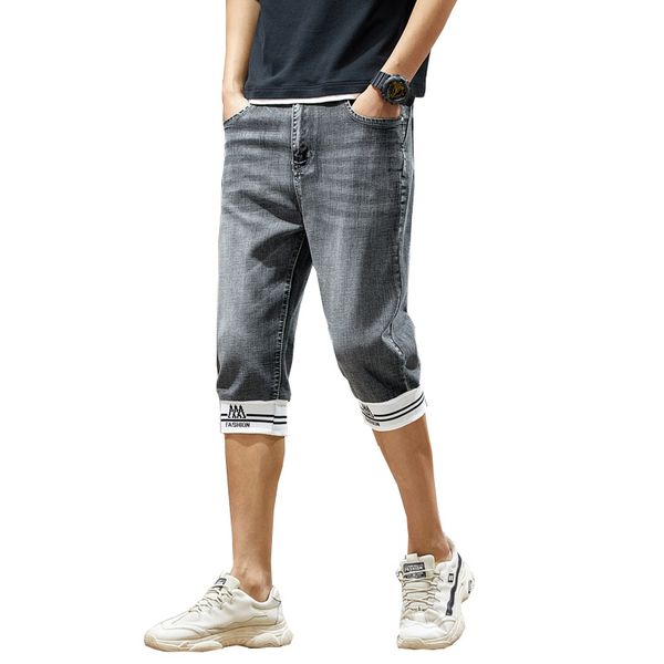 

мужские шорты джинсовые тонкий прямые casual cotton укороченные брюки большой размер мужские шорты высокого качества размер одежды 38, Blue