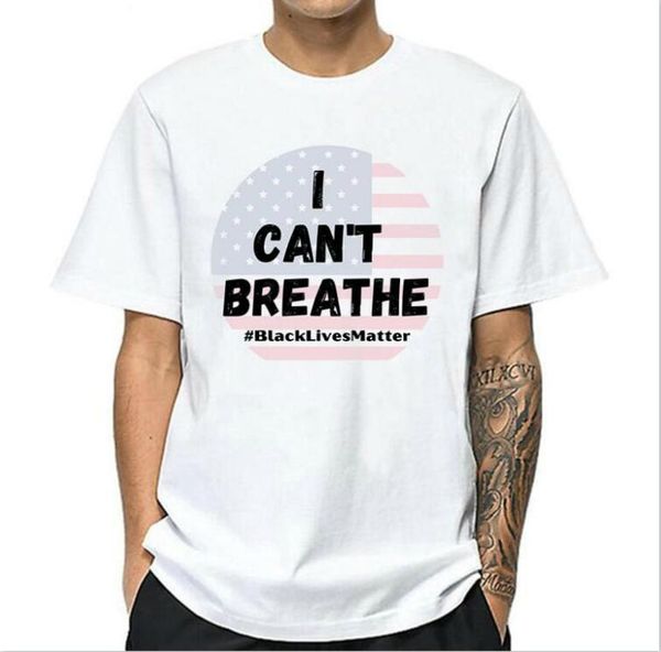 

i can't breathe summer t-shirts for mens tee shirts letters printed short sleeve hommes women couple tees clothing s-4xl wholesale, White;black
