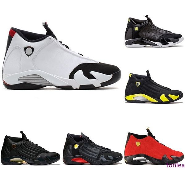 

new mens designer 14 the last sbasketball shoes dmp desert sand 14s men sports thunder red black toe sneakers size 8-13