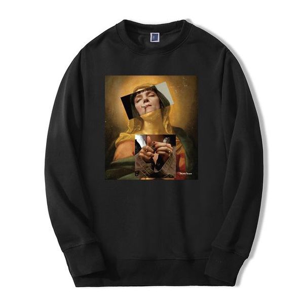 

virgin mary pulp fiction sweatshirt men 2019 hip hop autumn winter men hoodie hipster warm fleece vintage casual new sportswear, Black