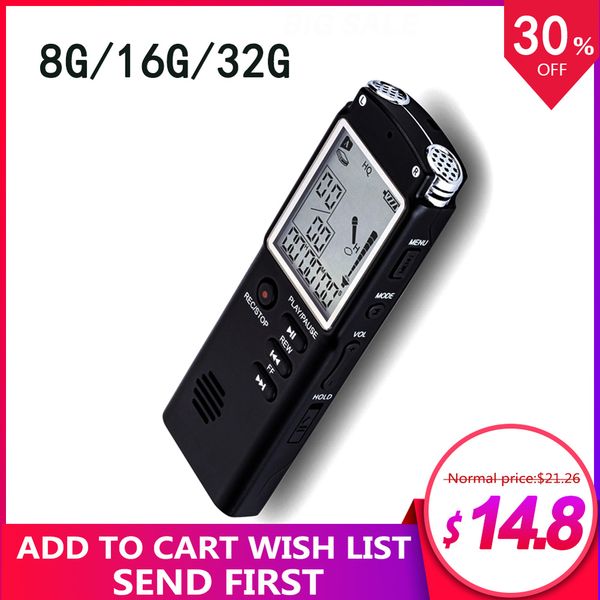 

Flash Digital voice recorder Dictaphone 8G/16G/32G 60 Hours recording Magnetic professional HD Dictaphone denoise WAV,MP3 Playe