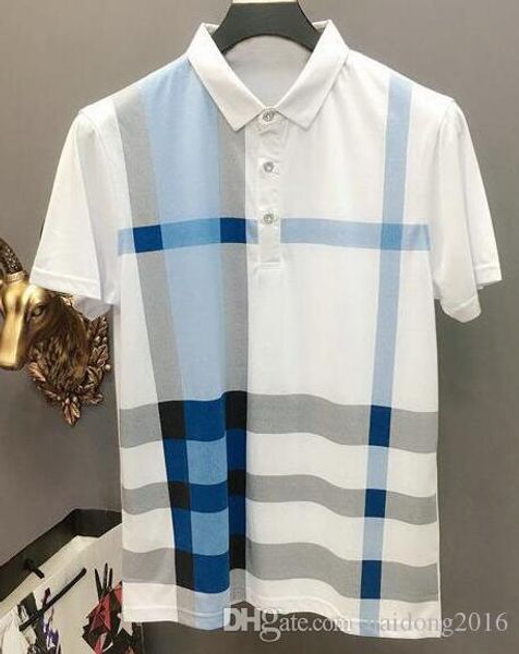 

plaid cotton polo shirts 2019 summer short sleeve england homme classic design london t-shirts red blue yellow size m-xxxl, White;black