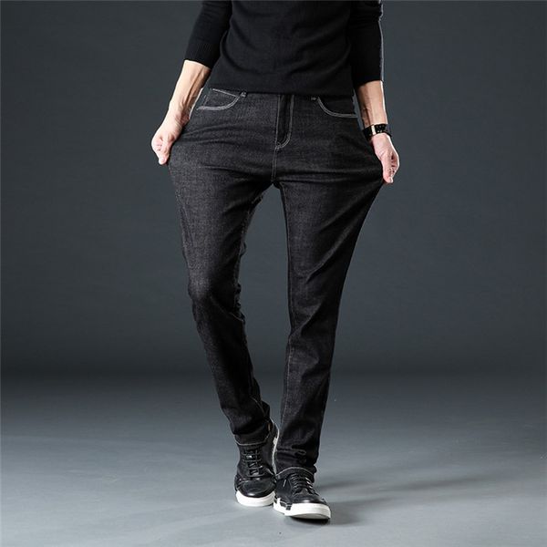 

denim jeans men slim casual spring summer autumn black jeans men stretch straight long trousers for size 36 38,319, Blue