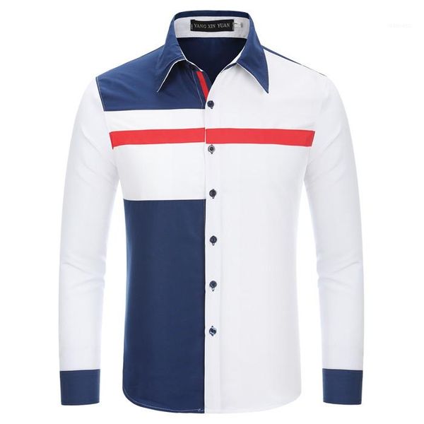 

fashion style casual apparel mens autumn designer colorful casual shirts lapel neck long sleeve homme clothing, White;black