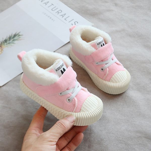 

детская обувь хлопок проложенного сапоги 2019 зима стиль теплый детской обуви теплые бисквиты не скользит, Black;grey