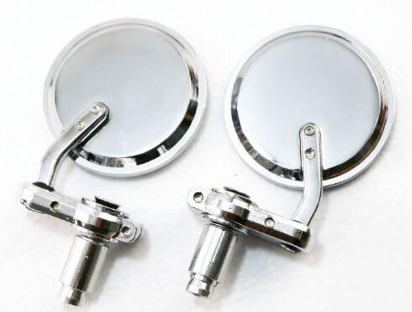 

1pair motorcycle handle bar mirror aluminum vintage folding hand rear view mirror silver