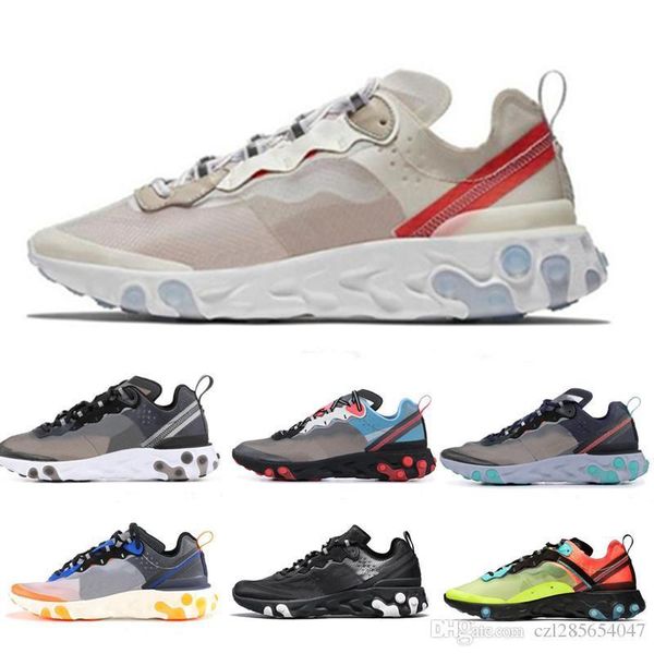 

2019 undercover x upcoming sail light bone react element 87 running shoes for men women thunder blue/total anthracite black sports sneakers