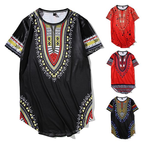 

large size summer mens african clothing dashiki print top, White;black