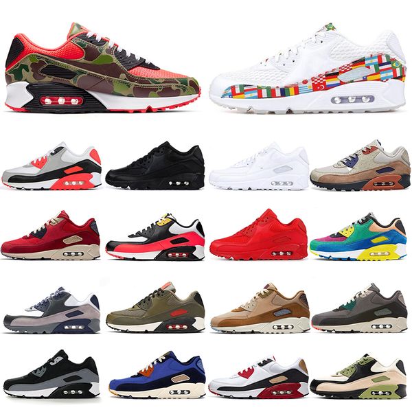 

running shoes mens sneakers triple black white camo lahar escape premium bred infrared game royal womens trainers sports size 36-45, White;red