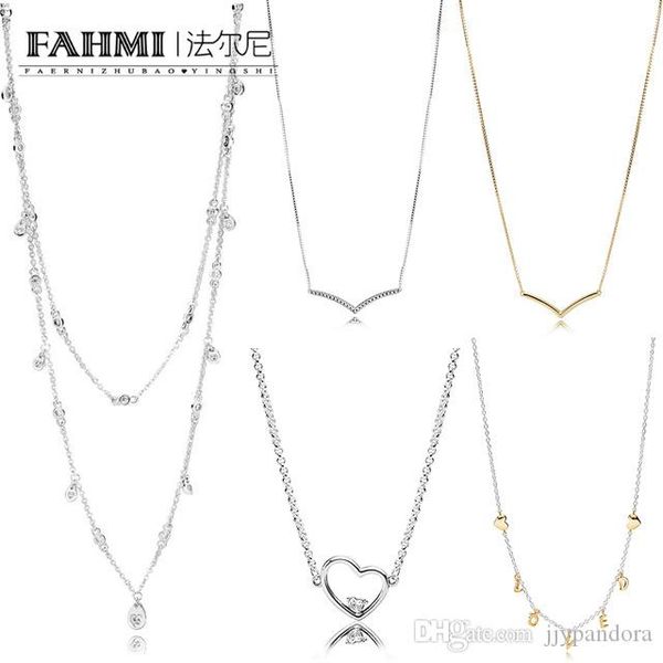 

fahmi 100% 925 sterling silver shine shining wish collier necklace chandelier droplet shining wish hearts of love necklace