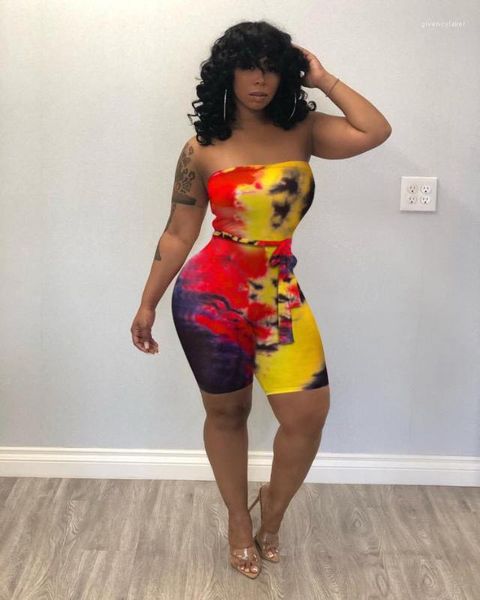 

комбинезон дизайнер без бретелек обернуть грудь повседневные комбинезоны женские праздники пляжные шорты женщины галстук-окрашенные дамы, Black;white