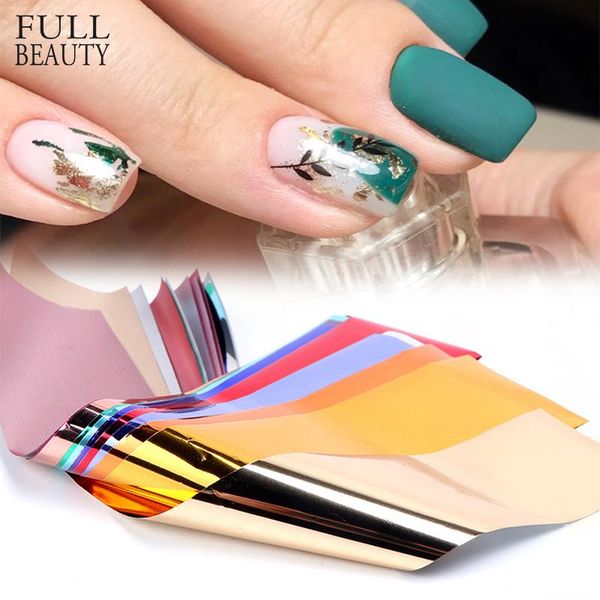 

14pcs metallic foils for nail sticker holographic mirror adhesive wrap decals starry paper gel accessories nail foil set ch996-1, Black
