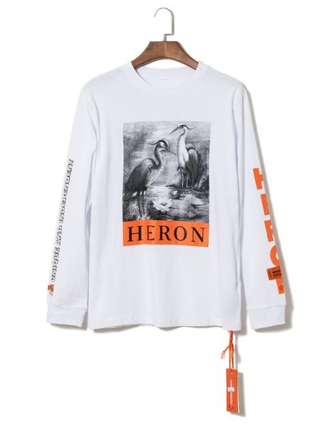 

2019 Heron Preston BlackБелый Heron Печатный Женщины Мужчины футболки футболки Хип-хоп Streetwear М