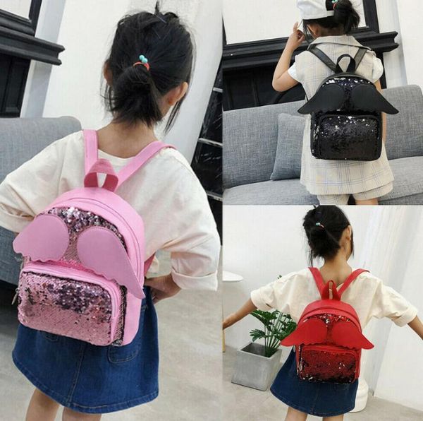 

cute shining cute angel wings backpack kids school rucksack bag gift bling school travel mini rucksack bag