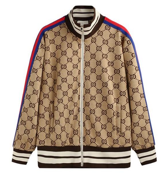 

fashion x0 gucci jacket casual windbreaker long sleeve cotton blend three color men's jacket zipper pocket animal floral letter pat, Black;brown