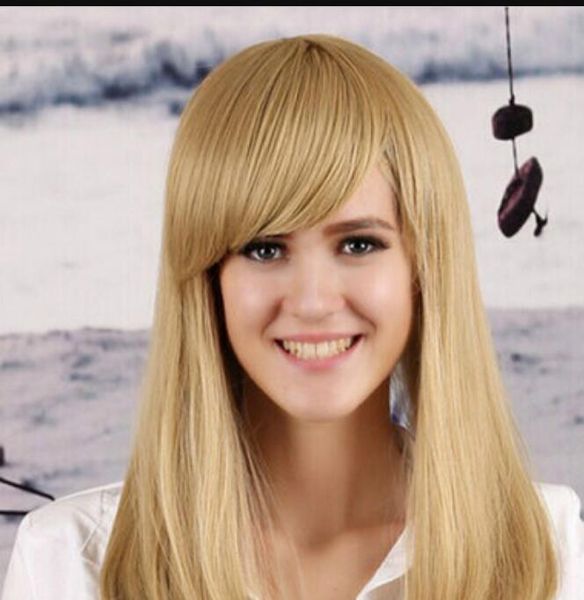 Wig New Long Fashion Sexy Lady Flax Blonde Wig Crossdresser