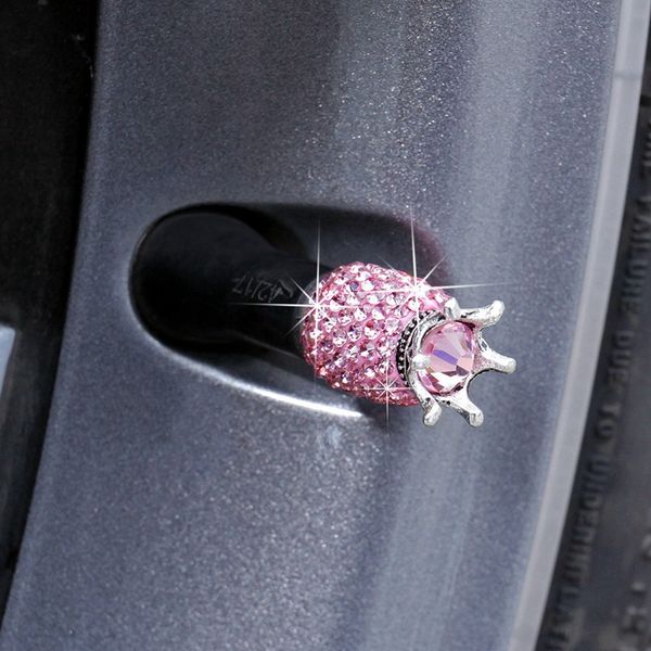

4 pcs автоаксессуары кристалл люкс бриллианты корона шин valve stem caps