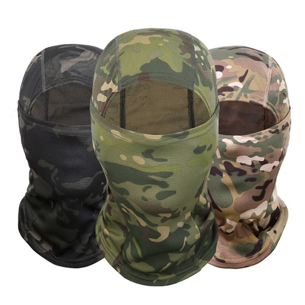 

camouflage mask windproof anti-sand full face warmer neck guard masks headgear hat riding hiking outdoor sports cycling masks, Black