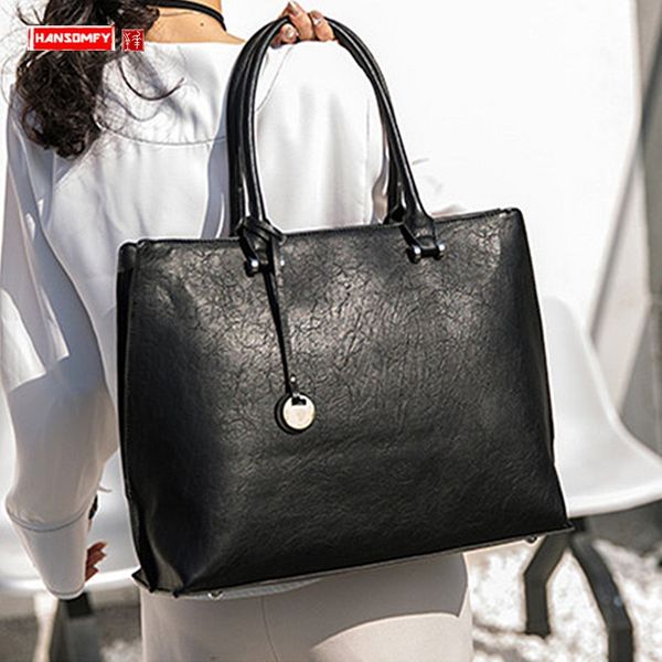 

new women handbag 14 inch lapbriefcase shoulder slung bag female document file tote bag business leather crossbody bags