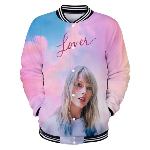 

women/men baseball jacket super popularity taylor 3d print college sportswear clothing swiftie fans hip hop bomber jacket coat, Black;brown