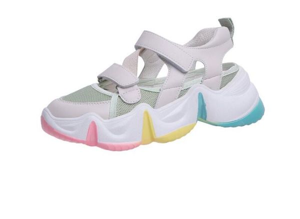 

new summer women sandals 2020 multicolor sole ladies shoes casual flat platform shoes comfortable leisure women sandal, Black