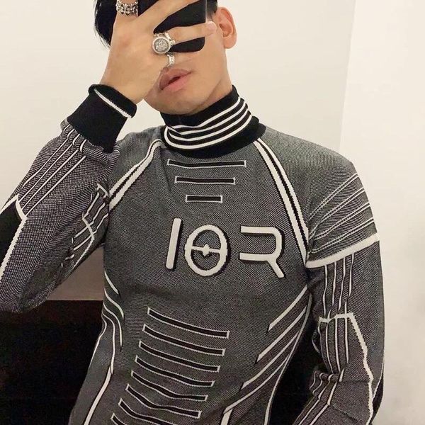 

19fw armor swaeter gray decoration sweatshirts fashion sense of science technology long sleeve knitted sanitary hflsmy054, Black