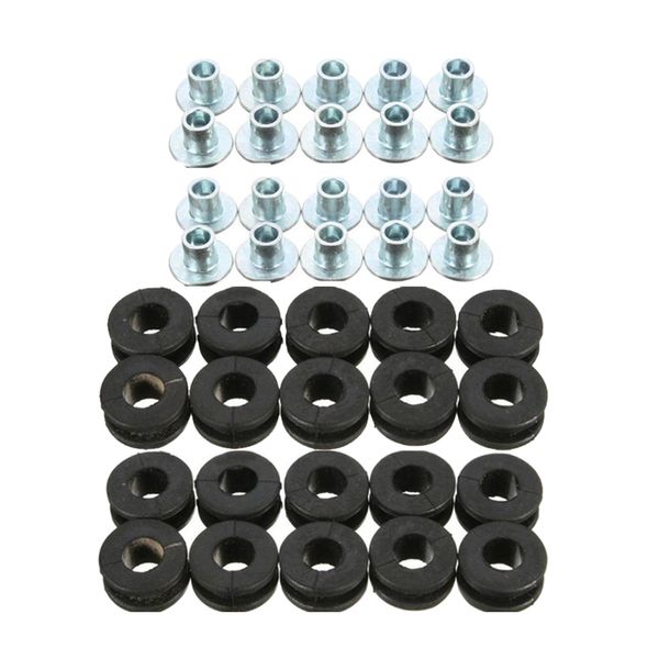 

20pcs motorcycle rubber grommets for fairing spare accessory black