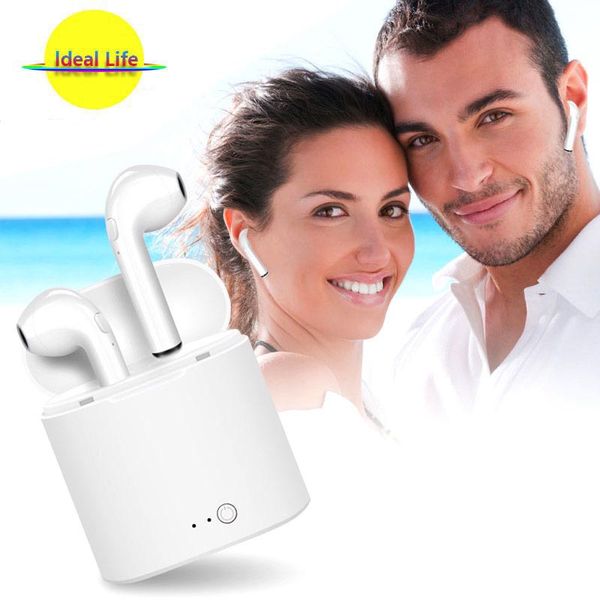 

Bluetooth headphone i7 tw twin earbud wirele earphone head et with mic tereo for phone android with retail package pk airpod