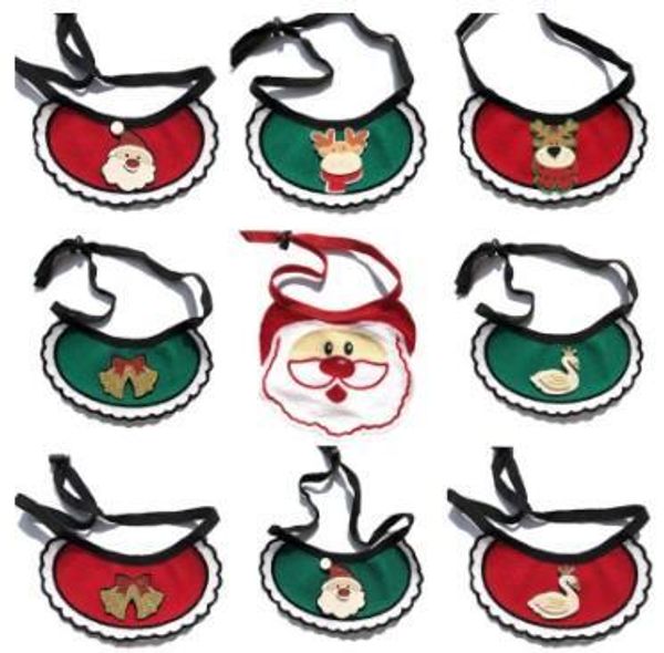 

christmas dog cat bandana puppy kitten scarf elk santa claus snowman pattern dog bowtie collar new year xmas pets dogs scarf