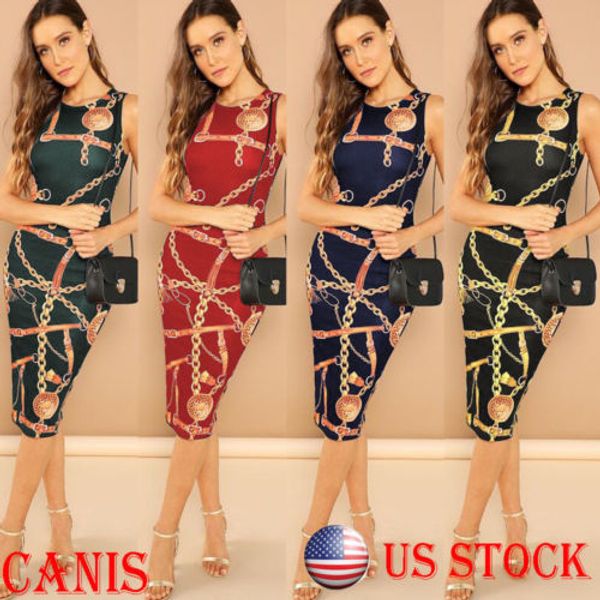 

retro women geometric printing elegant bodycon club party dress sleeveless dress girls new vestidos, Black;gray