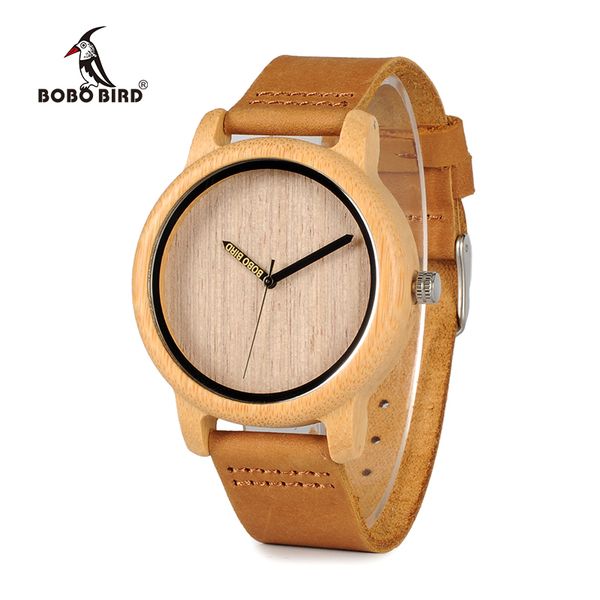 

bobo bird a22w bamboo wooden watches japan quartz watch engrave pointer logo laser customized dropshipping ly191213, Slivery;brown