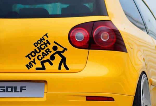 

don't touch my car funny car sticker waterproof vinyl body bumper decal auto moto riflettente del vinile sticker 2019
