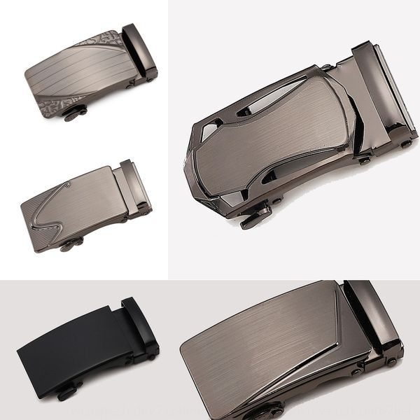 

automatic tin men's leather head pants buckle 4.0cm3.5cm buckle accessories accessory belt leather pants belt, Slivery;black