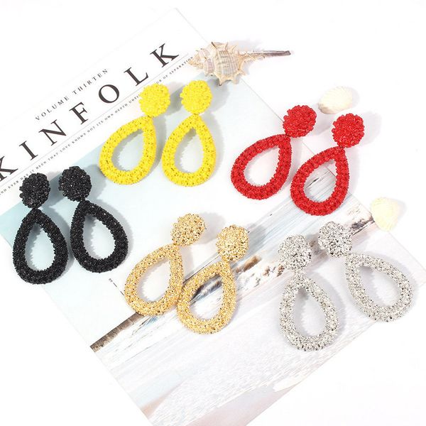 

золотые / серебряные серьги-капли для женщин ручной работы кованые серьги hyperole big earing pendientes grandes, Silver