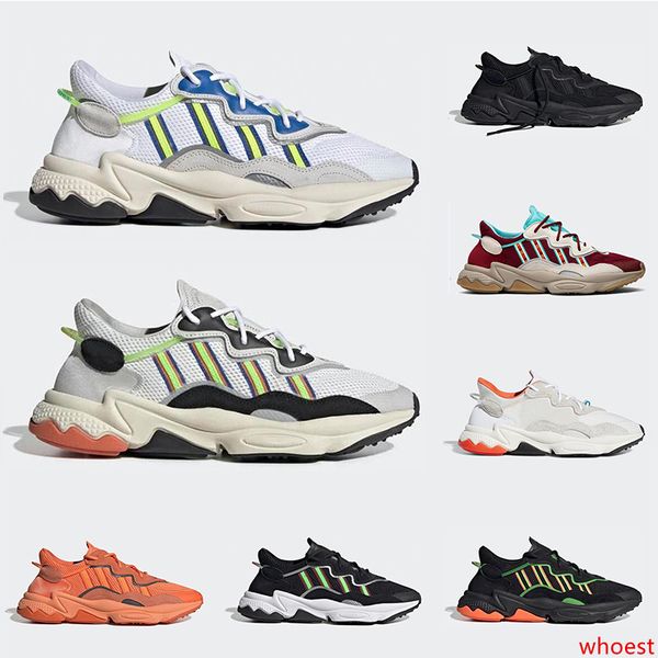 

new ozweego men women casual shoes 3m reflective triple black cloud white solar red neon green pride breathable sneakers outdoor walking