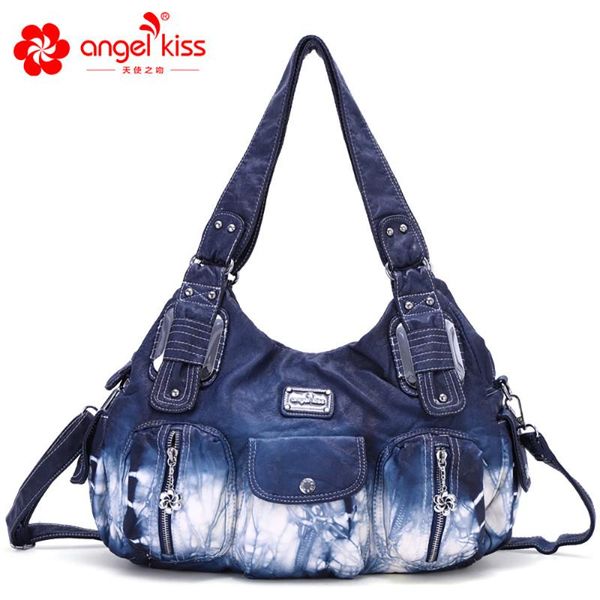 

angelkiss new women hobo shoulder crossbody bag female casual large totes pu leather ladies messenger bag