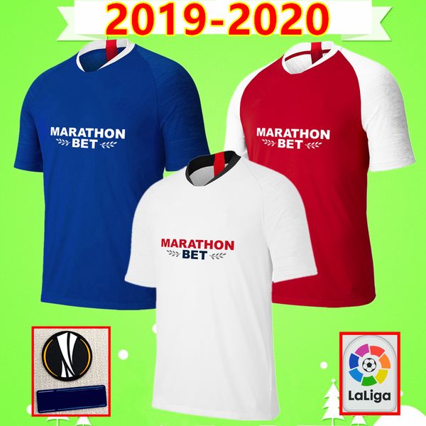 

2019 2020 evilla occer jer ey 19 20 football hirt home away third ever banega white blue red ilva uniform ben yedder arabia cami eta