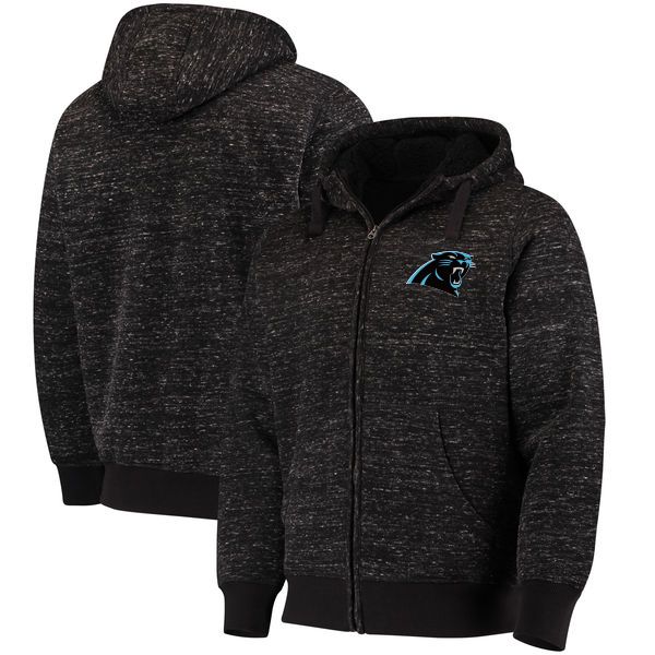 

men carlina panthers g-iii sports by carl banks discovery sherpa full-zip nfl jacket - heathered black, Blue;black